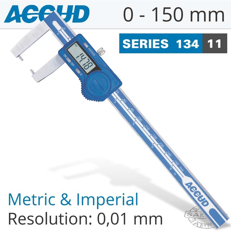 ACCUD DIG. CALIPER 150MM 0.04MM ACC. OUTSIDE POINT- AC134-006-11