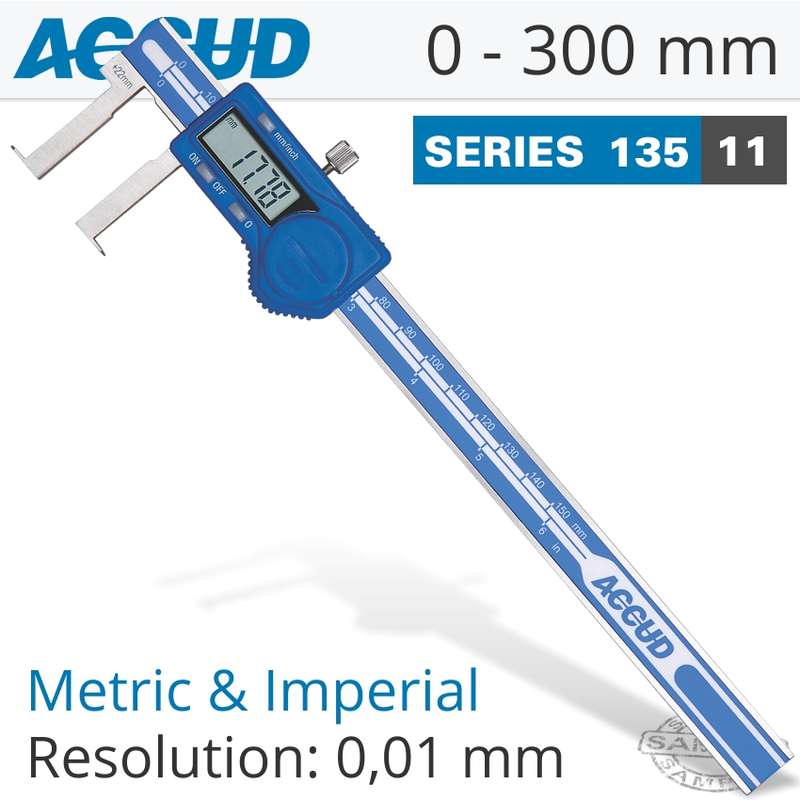 ACCUD DIG. CALIPER 30-300MM 0.05MM INSIDE NECK- AC135-012-11