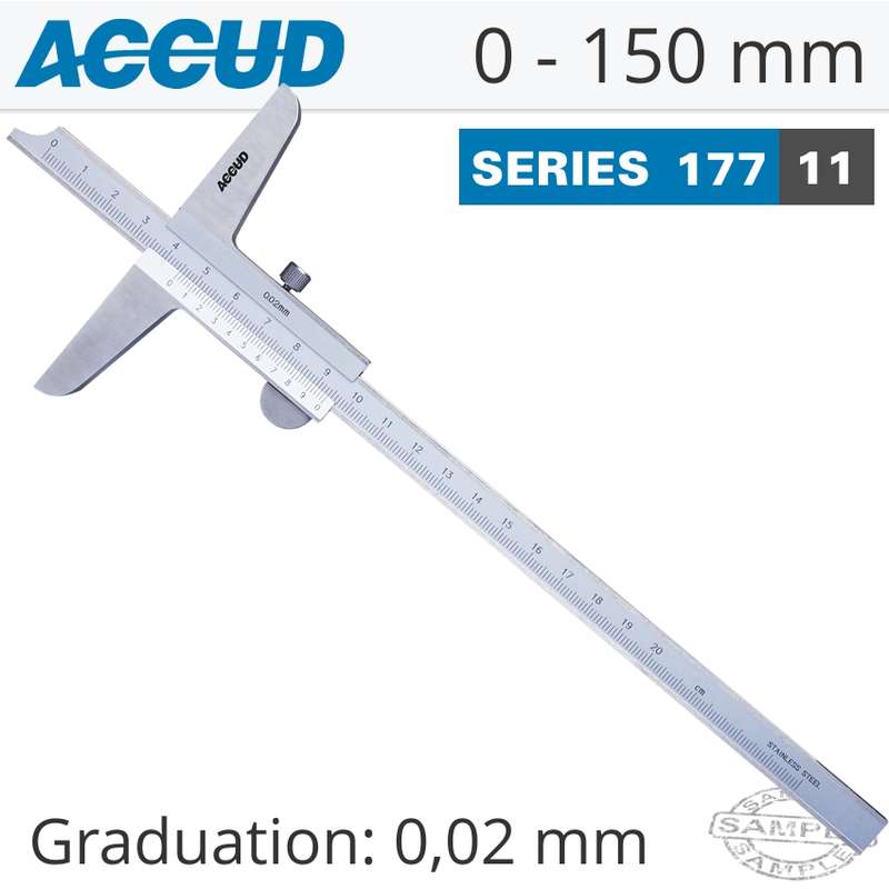 ACCUD VERNIER DEPTH CALIPER 150MM- AC177-006-11
