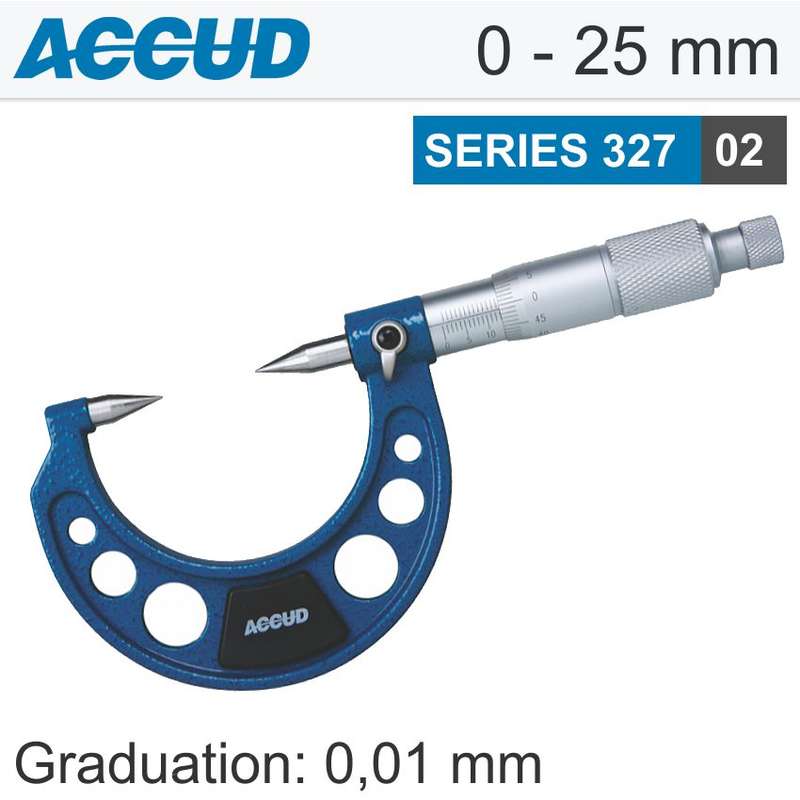 ACCUD POINT MICROMETER 15 0-25MM- AC327-001-02