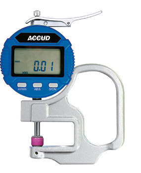 ACCUD DIG. THICKNESS GAUGE 10MM 0.005MM ACC. 0.001MM RES. CERAMIC ANVIL- AC441-010-01