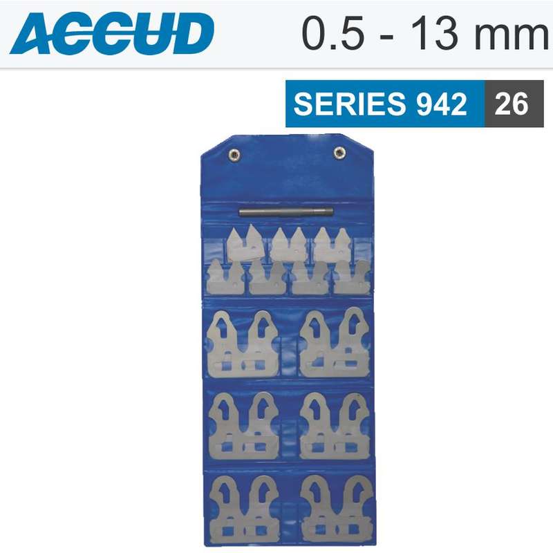 ACCUD RADIUS GAUGE SET 0.5-13MM- AC942-013-26