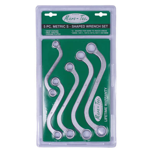 Micro-Tec 5Pcs Wrench S-Shape 10-19mm | I101448