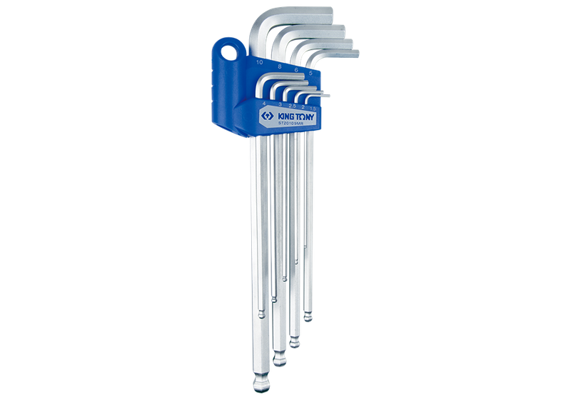 KING TONY Extra-long ball point metric hex key set  9 pcsBall hex key set 1.5~10 mm  ST20109MR