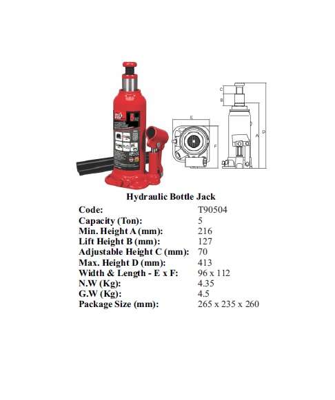 Torin BIG RED JACKS -   Jack Bottle 5T | T90504