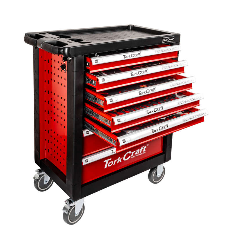 TORK CRAFT - TORK CRAFT 6 DRAWER ROLLER CABINET ON CASTORS WITH 196PC OF STOCKTC620030