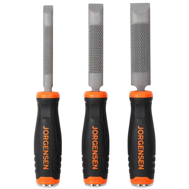 JORGENSEN RASP &AMP; CHISEL 3PC SET WITH METAL STRIKING END CAP - AC70580