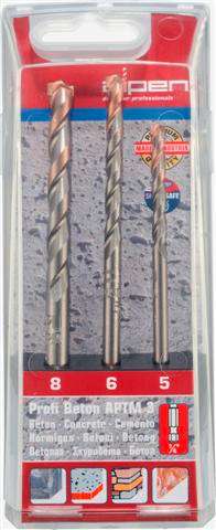ALPEN - PROFI BETON 3 PIECE SET HEX SHANK 5 6 8MMALP APTM3