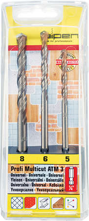 ALPEN - MULTICUT DRILL BIT SET 3 PIECE HEX SHANK 5 6 8MMALP ATM3