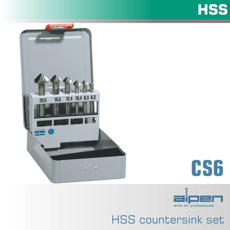 ALPEN - COUNTERSINK SET HSS 6 PIECEALP CS6