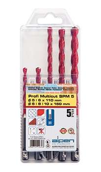 ALPEN - PROFI MULTICUT SDS DRILL BIT SET 5. 6 X 110MM 6. 8 10 MM X 160MMALP SPM5