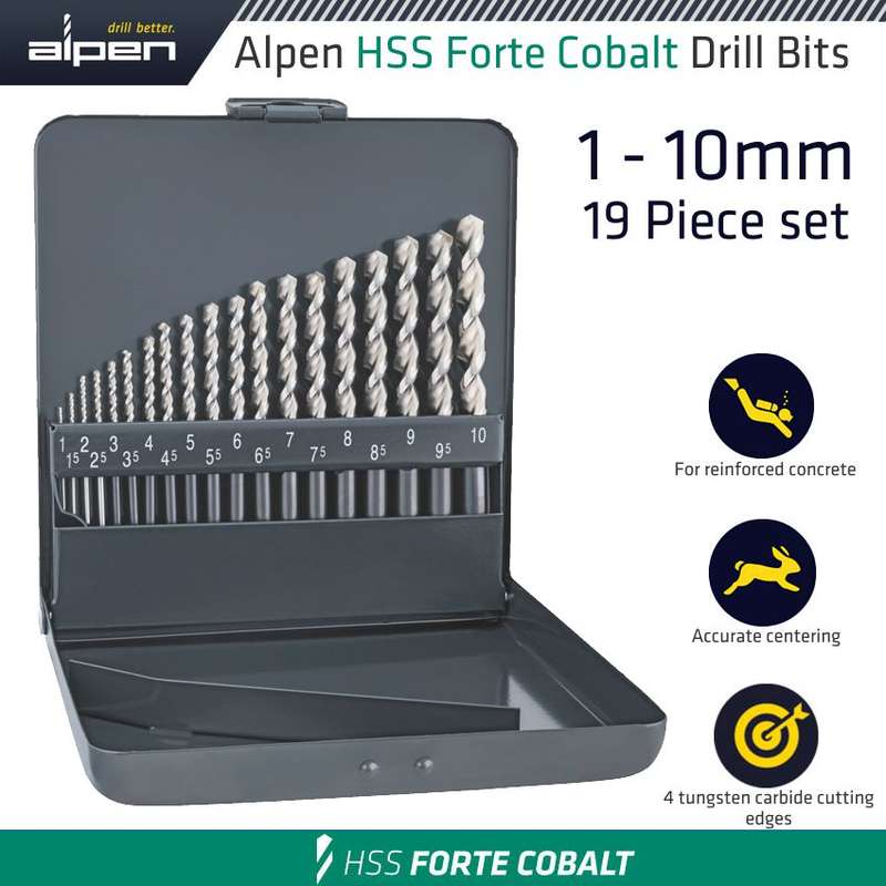 ALPEN - HSS COBALT 19 PCS SET FORTE KM19 1 - 10 X 0.5MMALP1006191