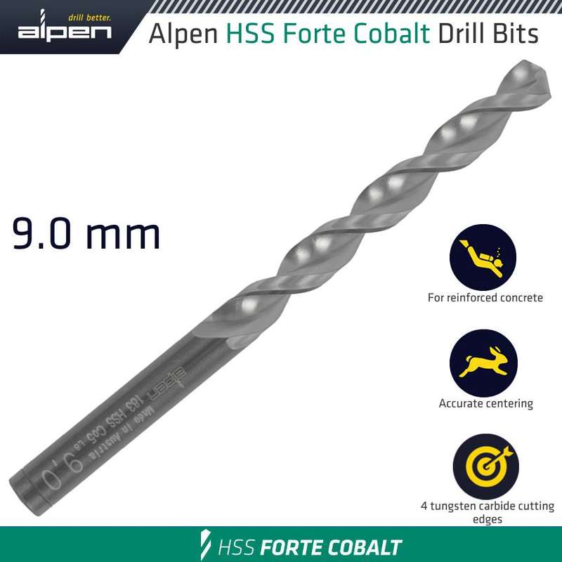 ALPEN - HSS FORTE COBALT DRILL BIT 9MMALP18309