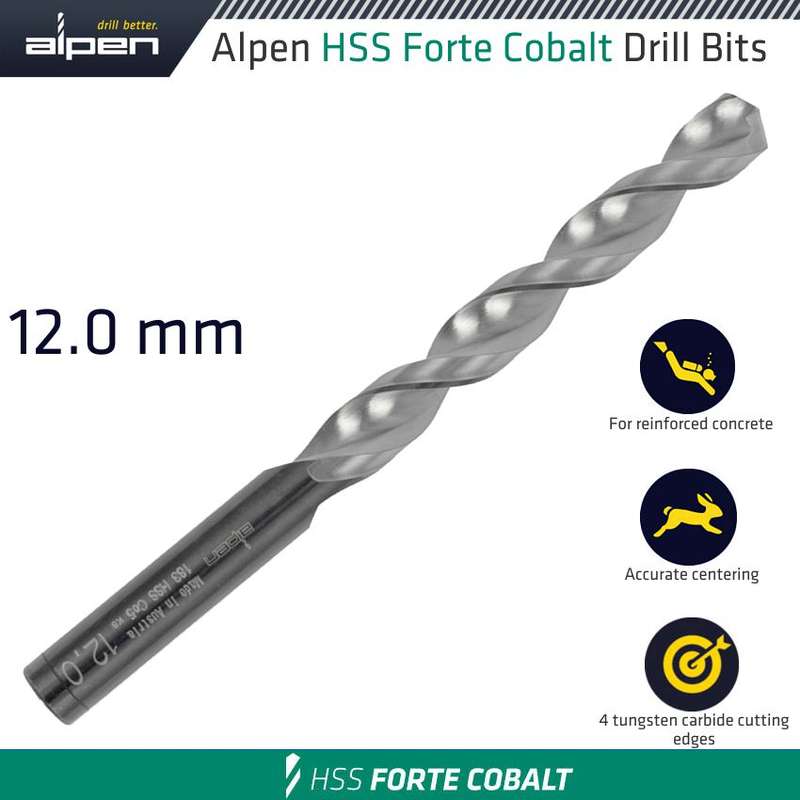 ALPEN - HSS FORTE COBALT DRILL BIT 12MMALP18312