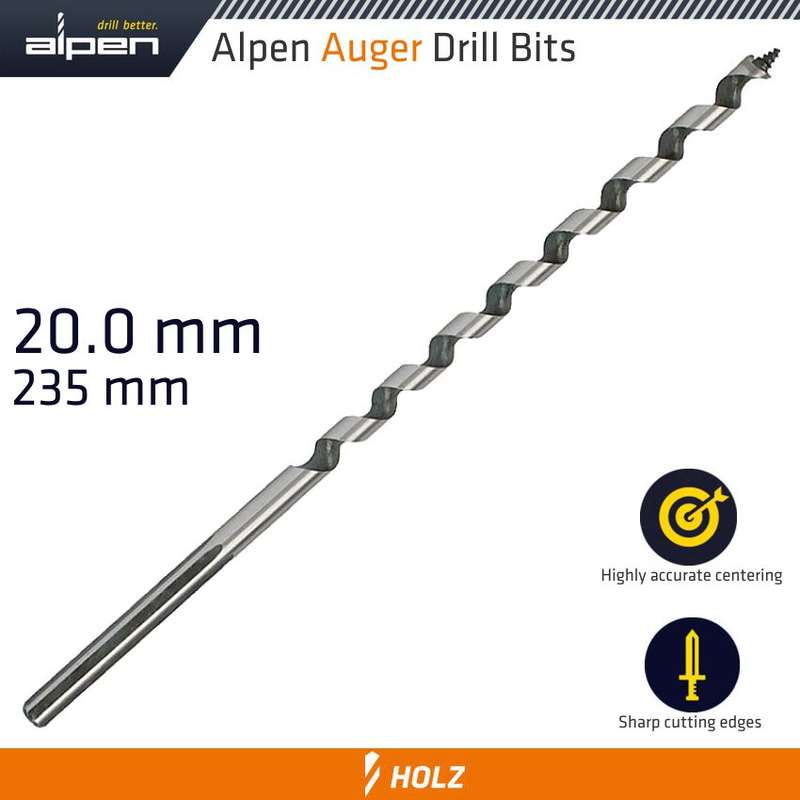 ALPEN - WOOD AUGER DRILL BIT 20 X 235MMALP21620