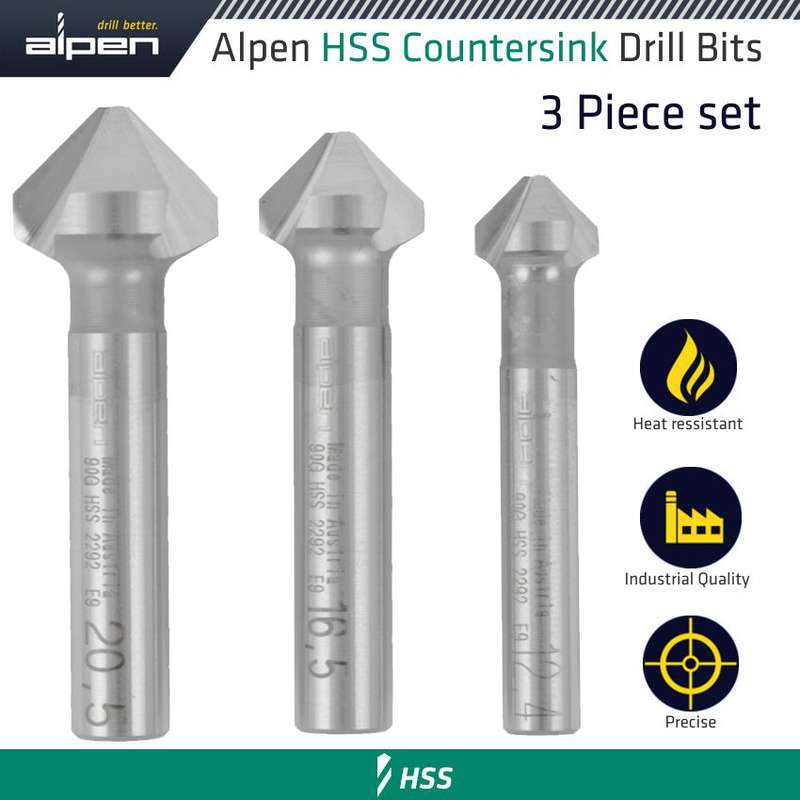 ALPEN - HSS COUNTERSINK SET - PCS 12.4 - 16.5 - 20.5MMALP2292000031