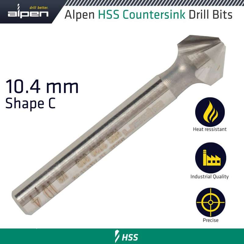 ALPEN - HSS COUNTERSINK 90 10.4 DIN 335 SHAPE CALP23200104