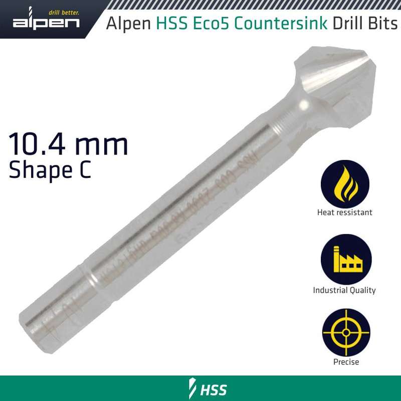 ALPEN - HSS-ECO5 COUNTERSINK 90 10.4 DIN 335 SHAPE CALP23900104