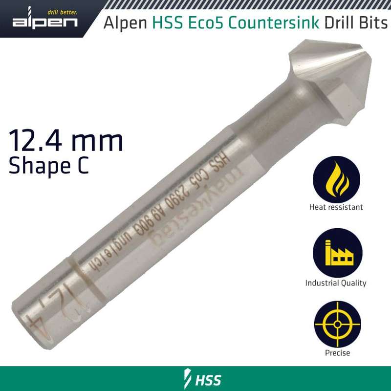 ALPEN - HSS-ECO5 COUNTERSINK 90 12.4 DIN 335 SHAPE CALP23900124