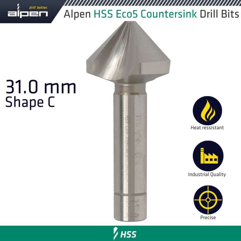 ALPEN - HSS-ECO5 COUNTERSINK 90 31.0 DIN 335 SHAPE CALP23900310