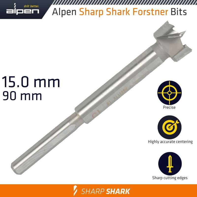 ALPEN - FORSTNER DRILL BIT SHARP SHARK 15MMALP239015