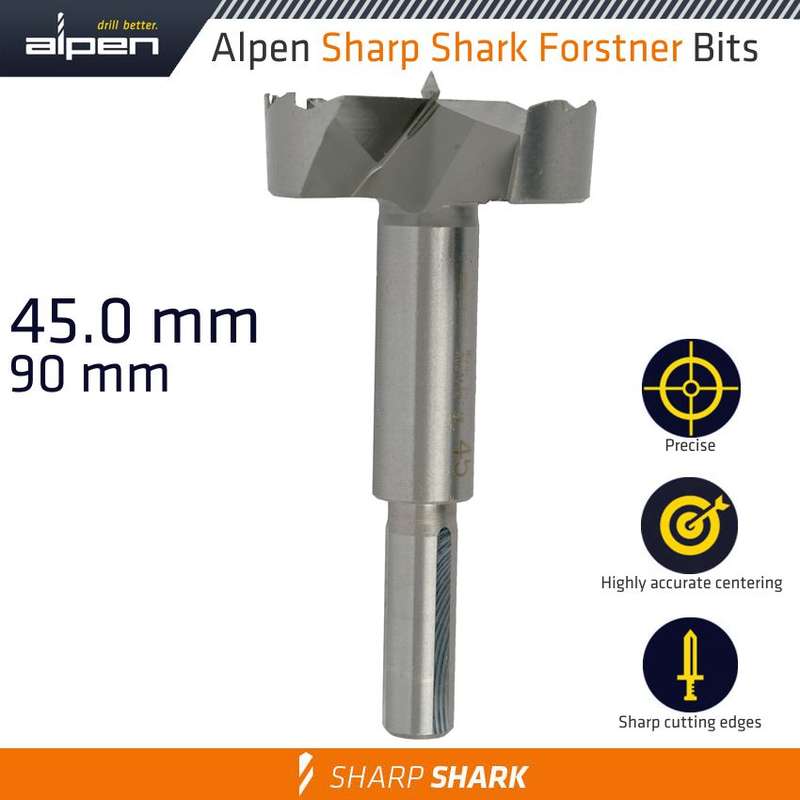 ALPEN - FORSTNER DRILL BIT SHARP SHARK 45MMALP239045