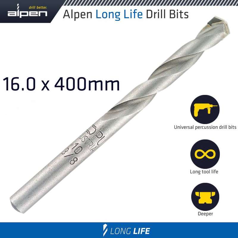 ALPEN - MASONRY DRILL BIT LONG LIFE 16 X 400MMALP51716