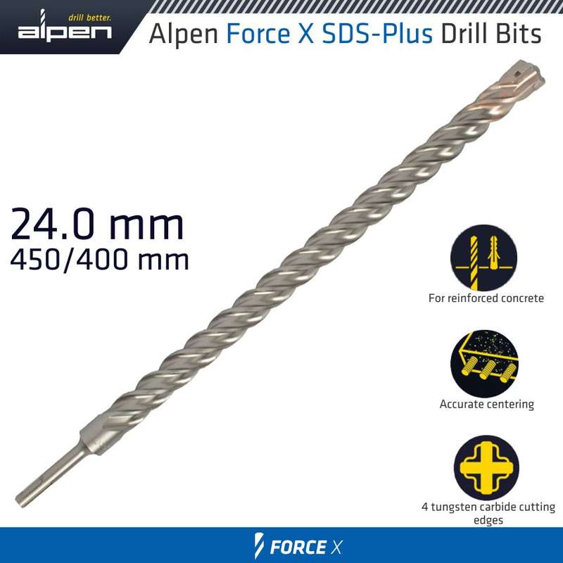 ALPEN - FORCE X 24.0 X 450/400 SDS-PLUS DRILL BIT X4 CUTTING EDGESALP875024