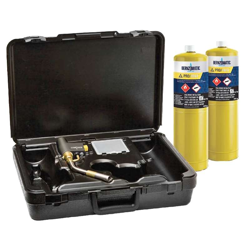 BERNZOMATIC 379726  MAX HEAT TORCH KIT WITH 2 PRO MAX CYLINDERS BMC - BER379725