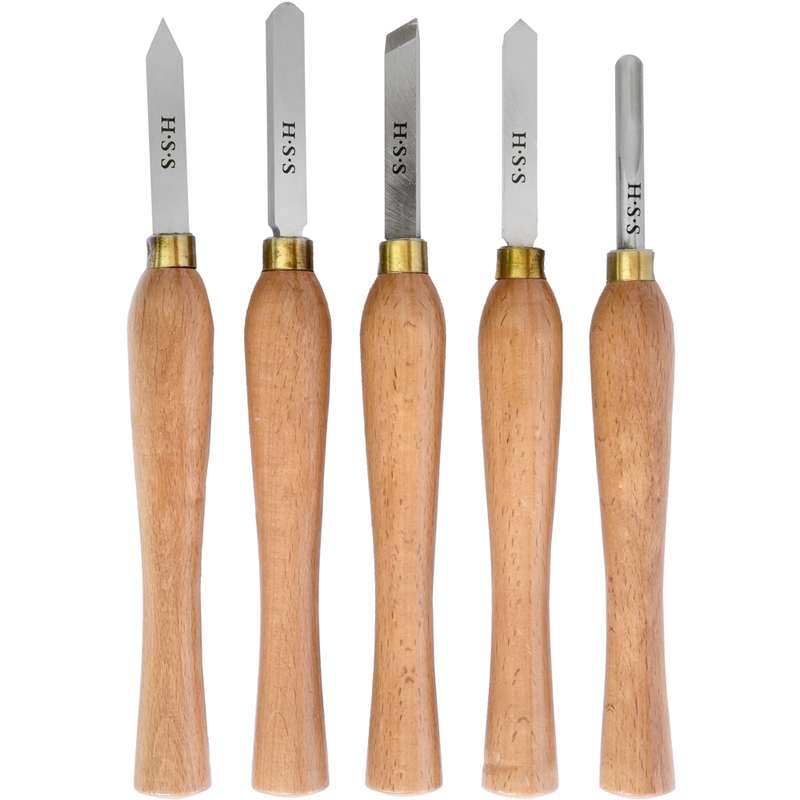 TORK CRAFT - CHISEL SET WOOD TURNING 270MM HSS 5 PIECE WOOD CASE  CH10006