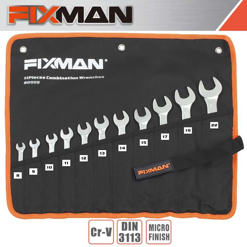FIXMAN 11PCS COMBINATION SPANNER SET 8-9-10-11-12-13-14-15-17-19-22FIX B0908
