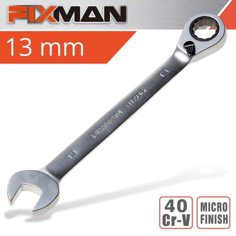 FIXMAN REVERSIBLE COMBINATION RATCHETING WRENCH 13MMFIX B1206