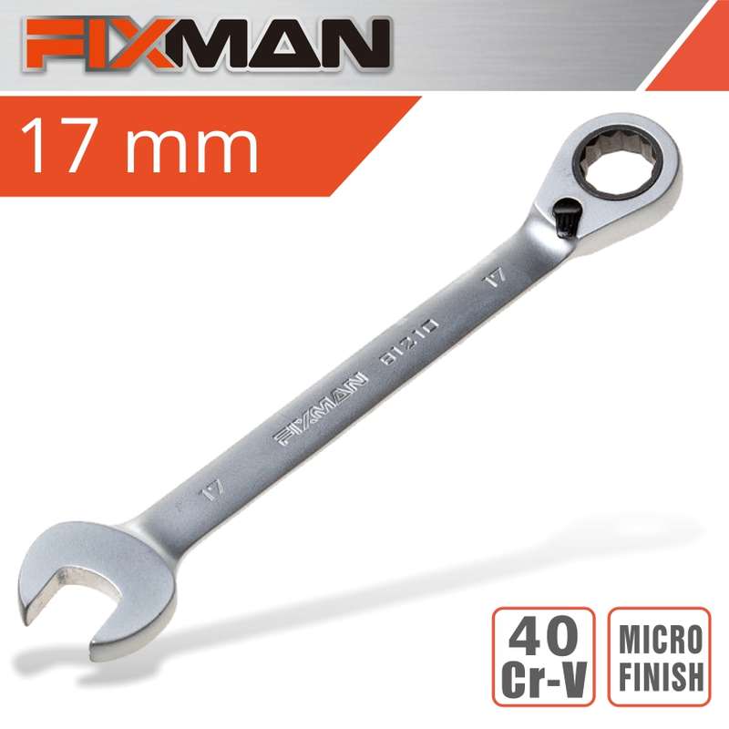 FIXMAN REVERSIBLE COMBINATION RATCHETING WRENCH 17MMFIX B1210