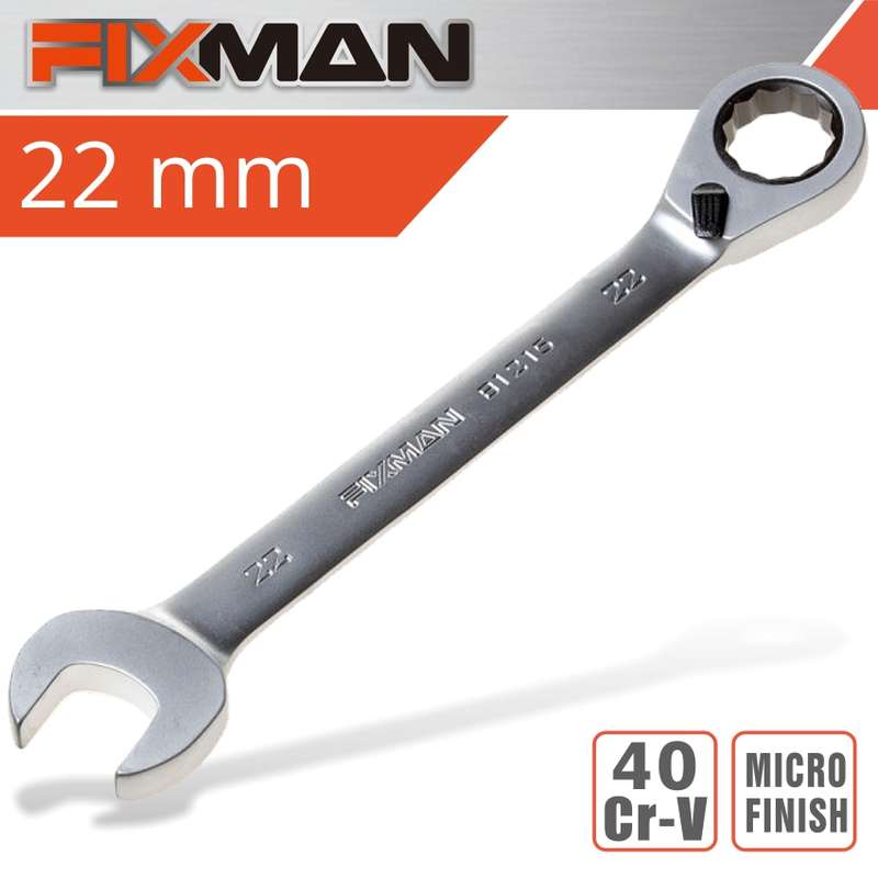 FIXMAN REVERSIBLE COMBINATION RATCHETING WRENCH 22MMFIX B1215