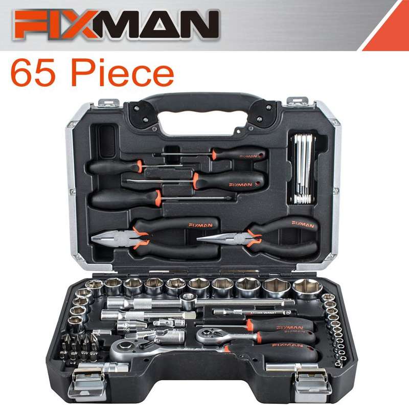 FIXMAN 65 PIECE 1/4"  &  1/2"  DRIVE SOCKET TOOL SETFIX F1BT65