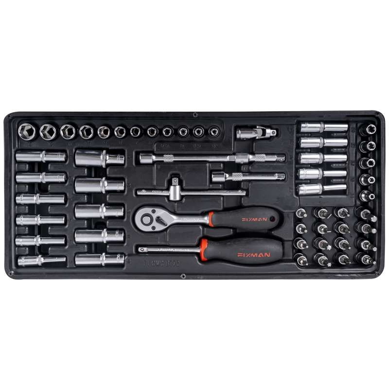 FIXMAN TRAY 56 PIECE 1/4"  DRIVE SOCKETS AND ACCESSORIESFIX F1BT70