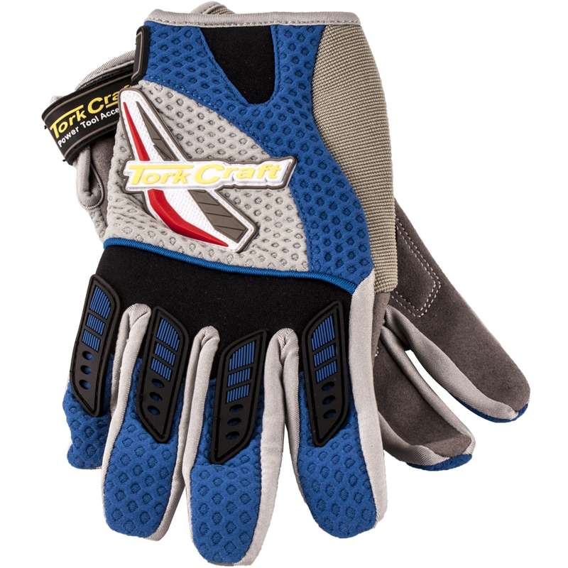 TORK CRAFT - MECHANICS GLOVE SMALL SYNTHETIC LEATHER PALM AIR MESH BACK BLUEGL30