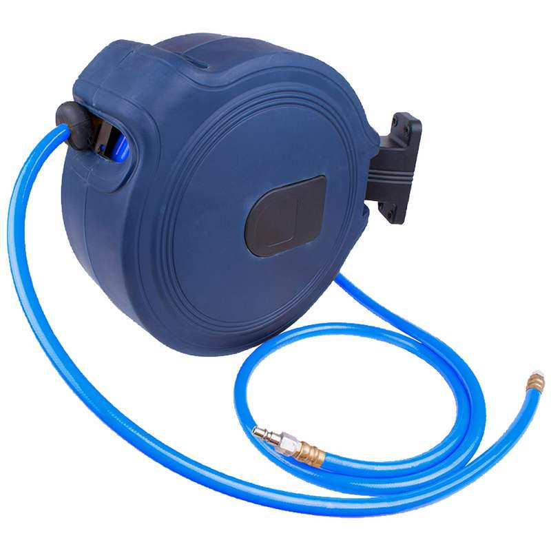 AIRCRAFT - AIR HOSE REEL 15M X 9.5MM(3/8) PU HOSE P/P CASING WALL MOUNTEDHR20215