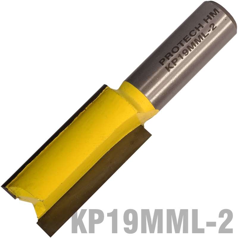 PRO-TECH- STRAIGHT BIT 19MM X 38MM CUT 2 FLUTE METRIC 1/2"  SHANKKP19MM L-2