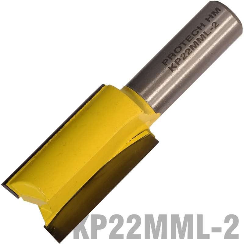 PRO-TECH- STRAIGHT BIT 22MM X 38MM CUT 2 FLUTE METRIC 1/2"  SHANKKP22MM L-2