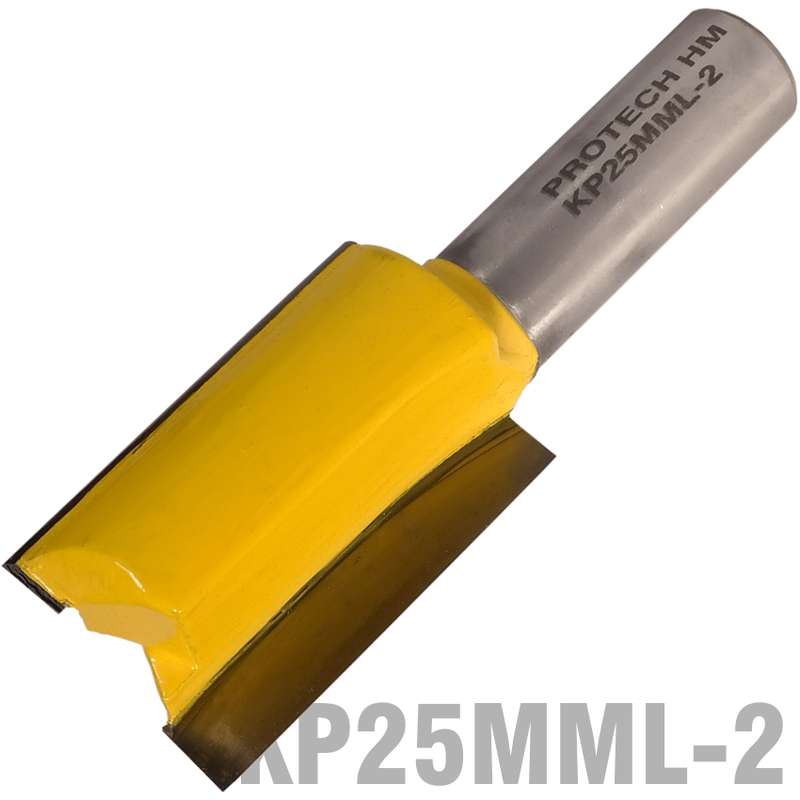 PRO-TECH- STRAIGHT BIT 25MM X 38MM CUT 2 FLUTE METRIC 1/2"  SHANKKP25MM L-2