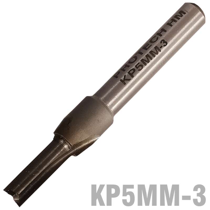 PRO-TECH- STRAIGHT BIT 5MM X 14MM TWO FLUTE SOLID CARBIDE 1/4"  SHANKKP5MM-3