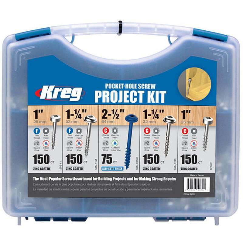 KREG WOOD POCKET HOLE SCREW KIT 675 PCEKR SK03-INT