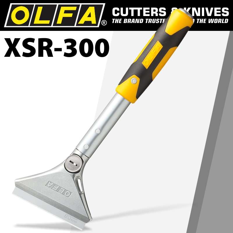 OLFA HEAVY DUTY SCRAPER 300MM WITH 0.8MM BLADE AND SAFETY BLADE COVEROLF XSR-300