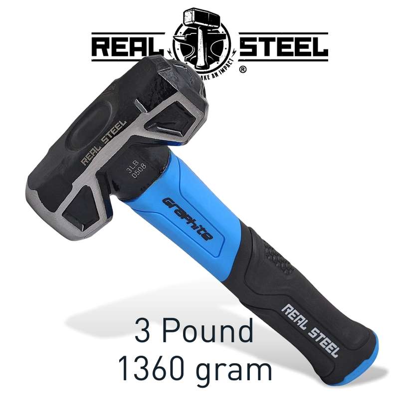 REAL STEAL HAMMER SLEDGE/CROSS STRIKE 1.3KG 3LB GRAPHITE HANDLE  - RSH0508