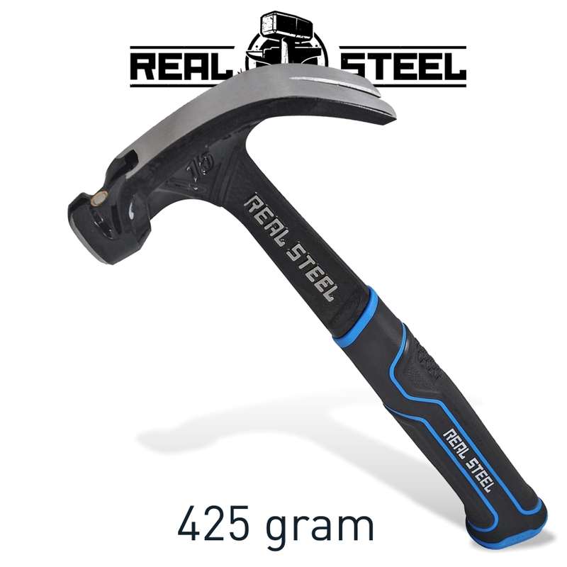 REAL STEAL HAMMER CLAW CURVED 425G 15OZ ALL STEEL HANDLE - RSH0516
