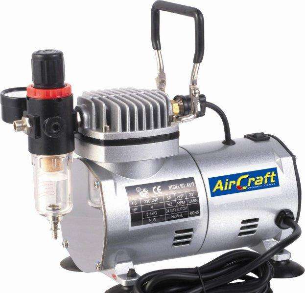 AIRCRAFT - COMPRESSOR FOR AIRBRUSH 1 CYL. W/REG & FILTER (AS18-2)SG COMP04