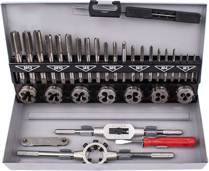 TORK CRAFT - TAP AND DIE SET 32PCE 3-12MM HSS IN STEEL CASET9322