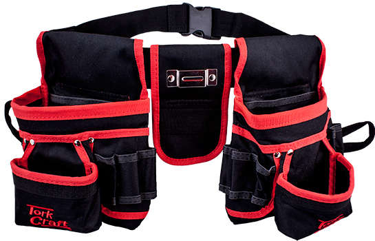 TORK CRAFT - TOOL POUCH NYLON WITH BELT 14 POCKET + LOOPSTC991012