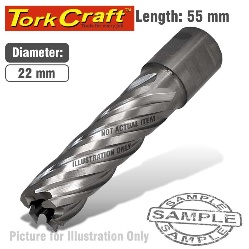 TORK CRAFT - ANNULAR HOLE CUTTER HSS 22 X 55MM BROACH SLUGGER BITTCAC022-2
